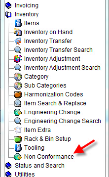 Location of Non Conformance within OrderStream Profile Bar