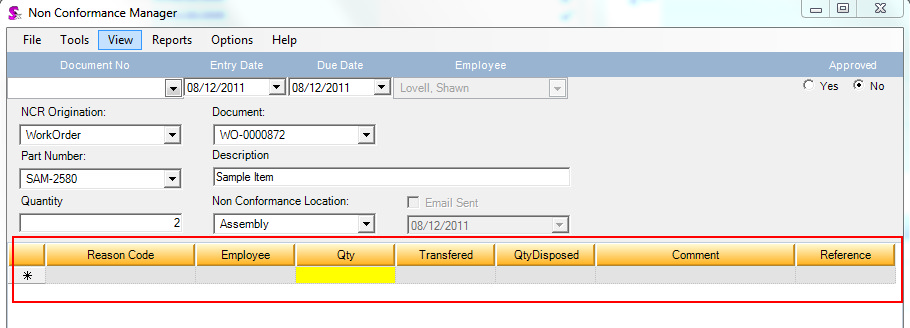 Details section of NCR module within red box